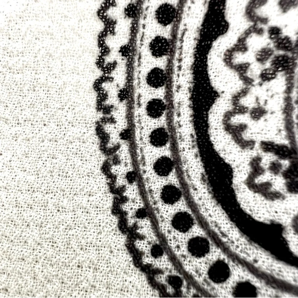 Madewell Tailored Tee Blouse in Estate Paisley Black Ivory Womens Size XS